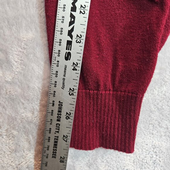 Carbon Womens Medium Hooded Sweater Red & Blue Stripes Knit Design - Picture 6 of 11